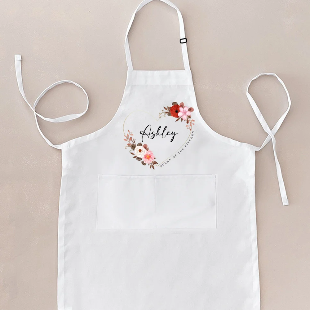 Custom Kitchen Cooking Apron Personalized Name Baking Apron Christmas Gift for Mama Chef Birthday Gift for Mom