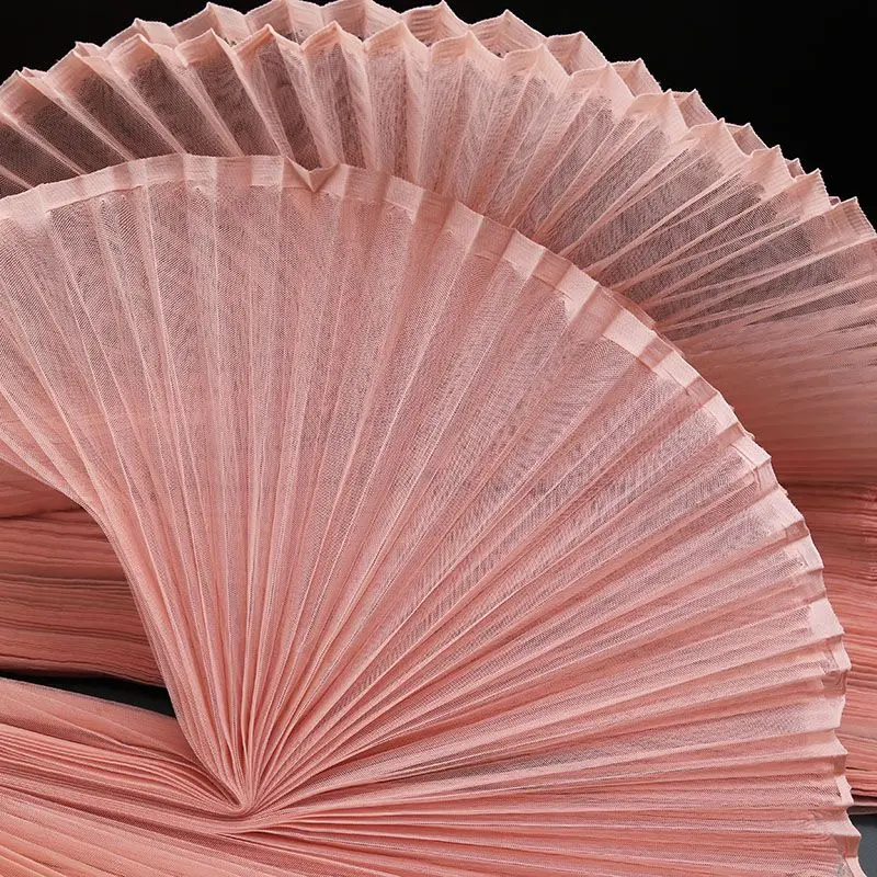 Big Brand Pleated Designer Fabric By The Meter,Stiff Organza Fabrics For Sewing Fashion Dress DIY Background Decor Material