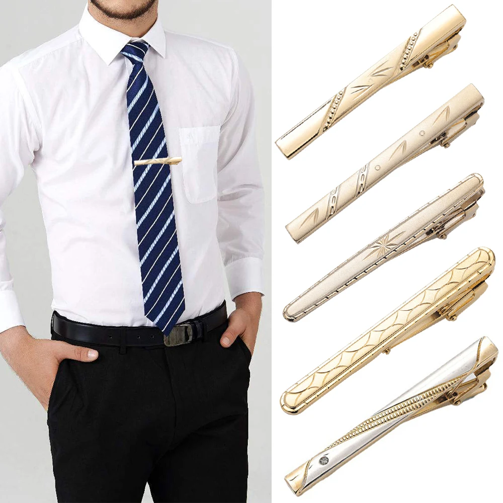 

Brand New Men Jewelry Pin Clasp Tie Clip Clasp Business Wedding Classic Male Simple Style Copper High Quality Necktie Clip