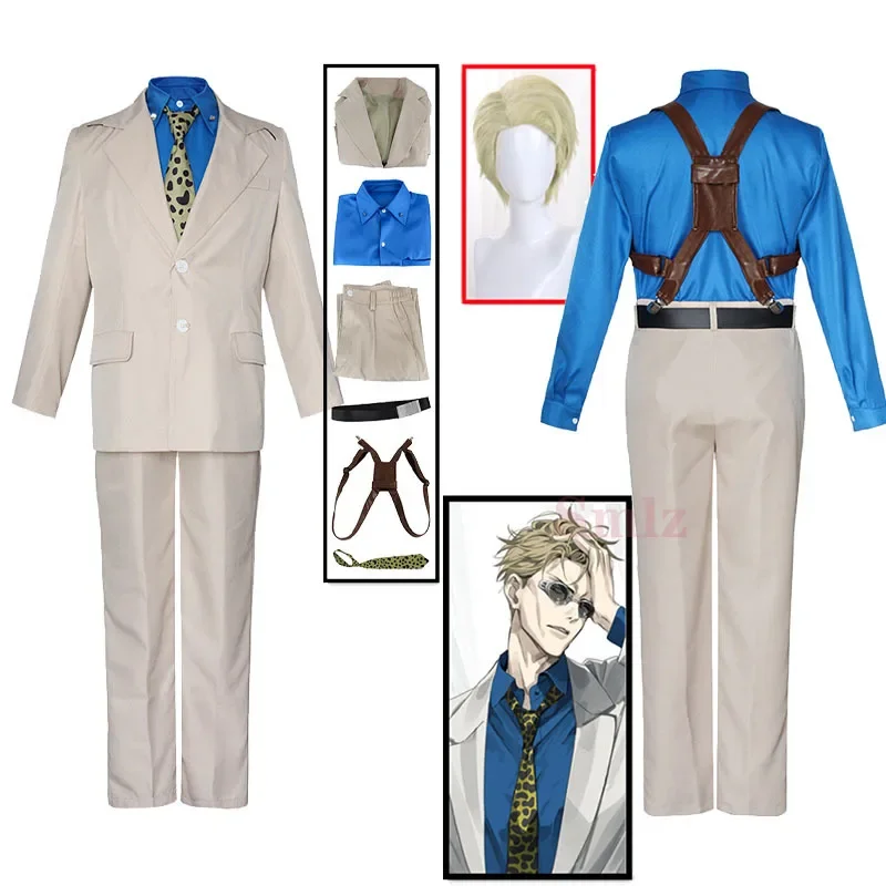 

Nanami Kento Cosplay Anime cosplay Jujutsu Kaisen costume men Suit Shirt Pants Strap Tie party wig suit