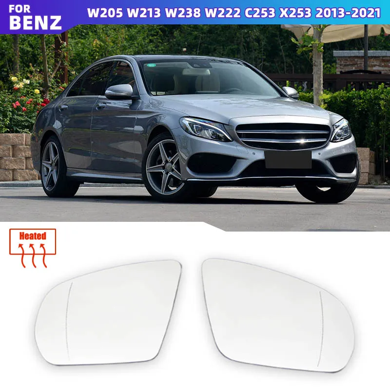 

Зеркальный элемент бокового зеркала заднего вида с подогревом и функцией мониторинга слепых зон для Mercedes-Benz C, E, S, GLC классов W205, W222, W213, X253 2013-2021 гг.