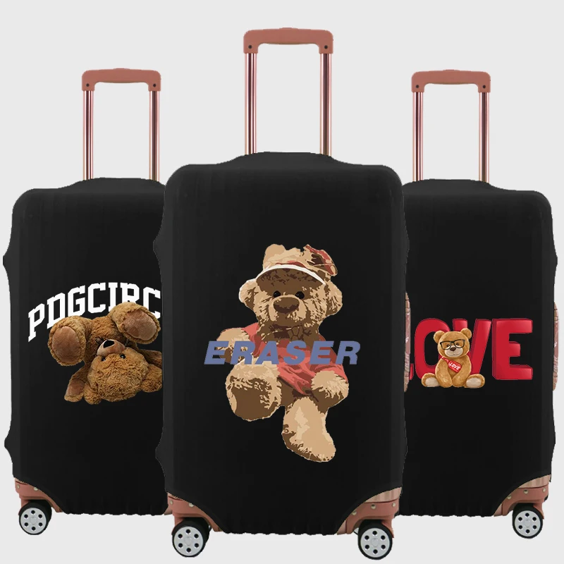 

Luggage Cover Bear Doll Print Thicker Luggage Covers Removeable Protective Cover Scratch Resistant Travel Accessories