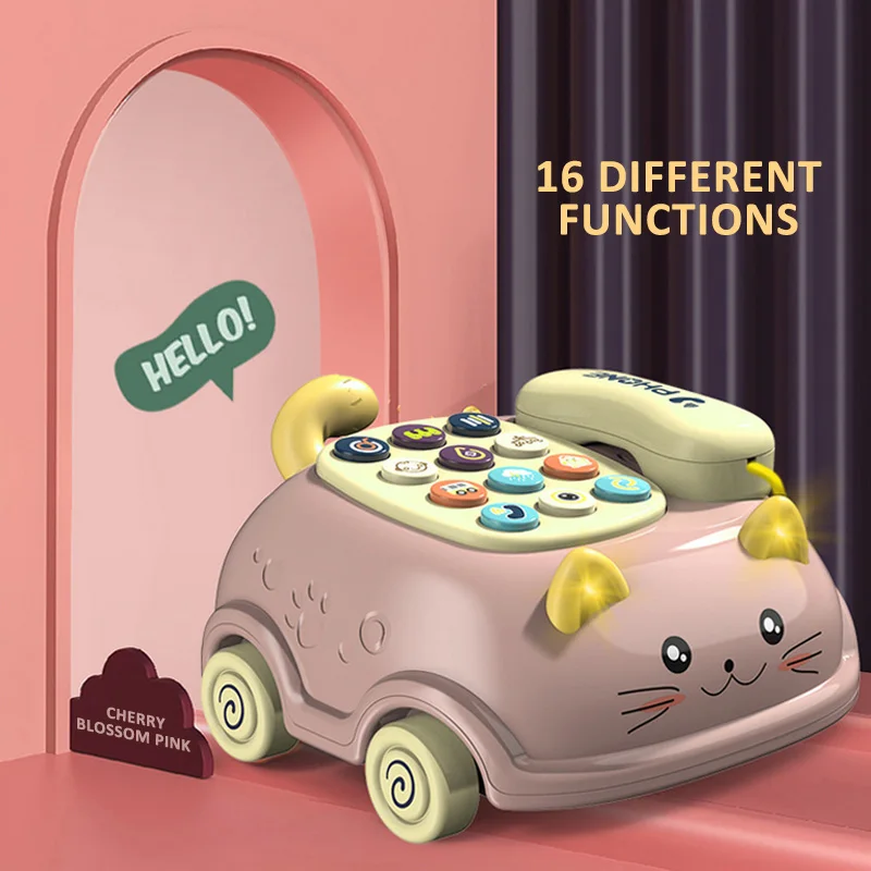 Baby Educational Learning Toys 0 12 months Montessori Lights Musical Piano Mobile Phone Girl Kids Child Telephone Story Machine