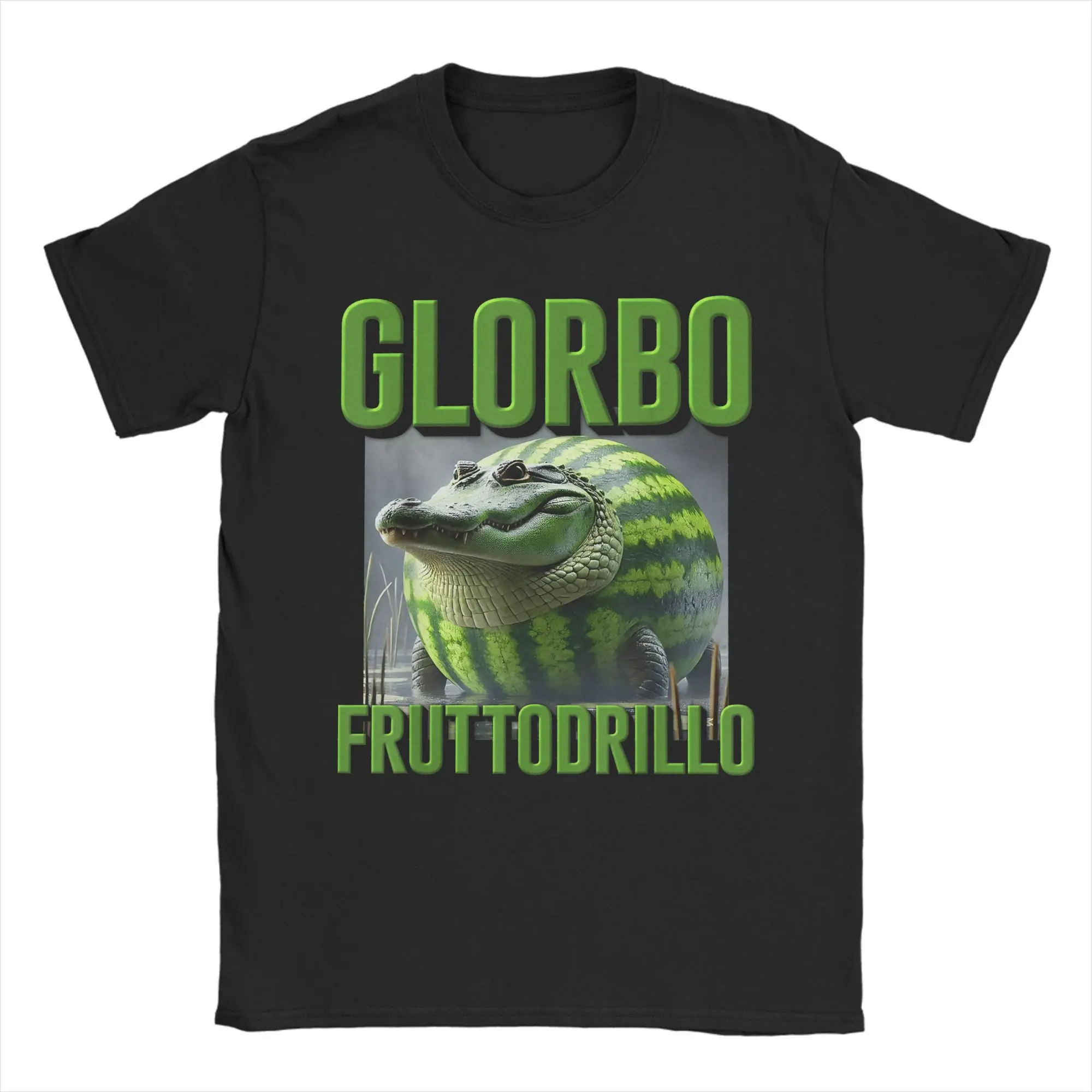 

Glorbo Fruttodrillo Italian Brainrot Meme Men's T Shirt Funny Tees Short Sleeve Round Collar T-Shirt 100% Cotton Clothes