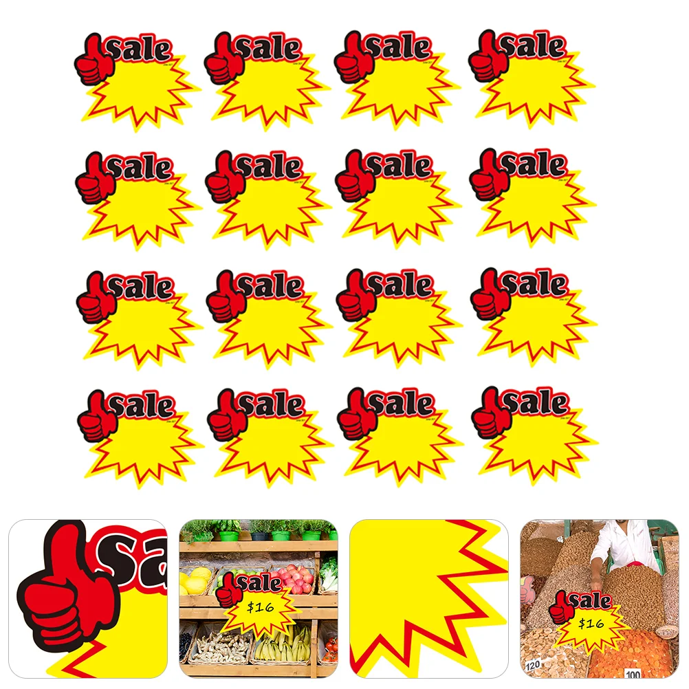 50 Pcs Commodity Price Tag Advertisement Tags Advertising Stickers Blank Promotional Signs Sale Shop