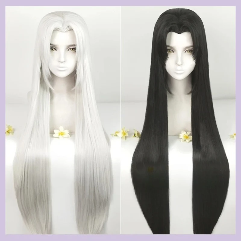 

Аниме Sephiroth Черный Серебристый Длинные Прямые Синтетические Термостойкие Косплей Костюм Парики