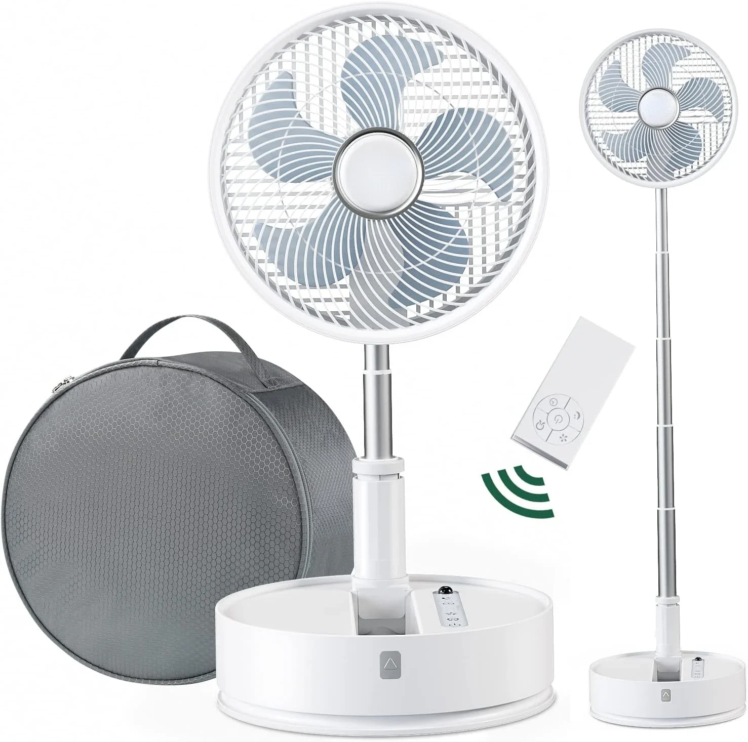 

Rechargeable Collapsible 10" Pedestal Fan with Remote Control - Oscillating Foldable Floor Fan with Timer, Cordless Foldaway Des