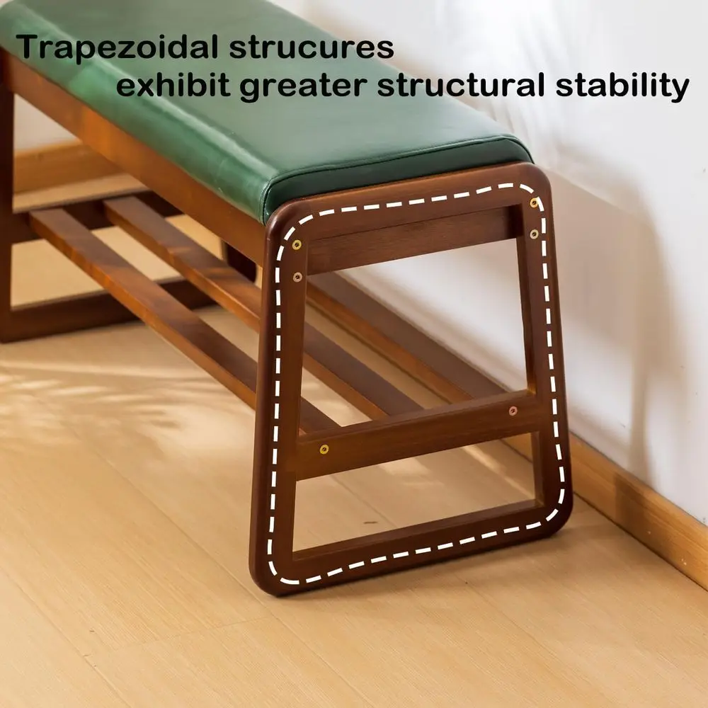 مقعد مدخل من الخشب الصلب مع مساحة تخزين قابلة للطي، أخضر، 31.5 للممر #6