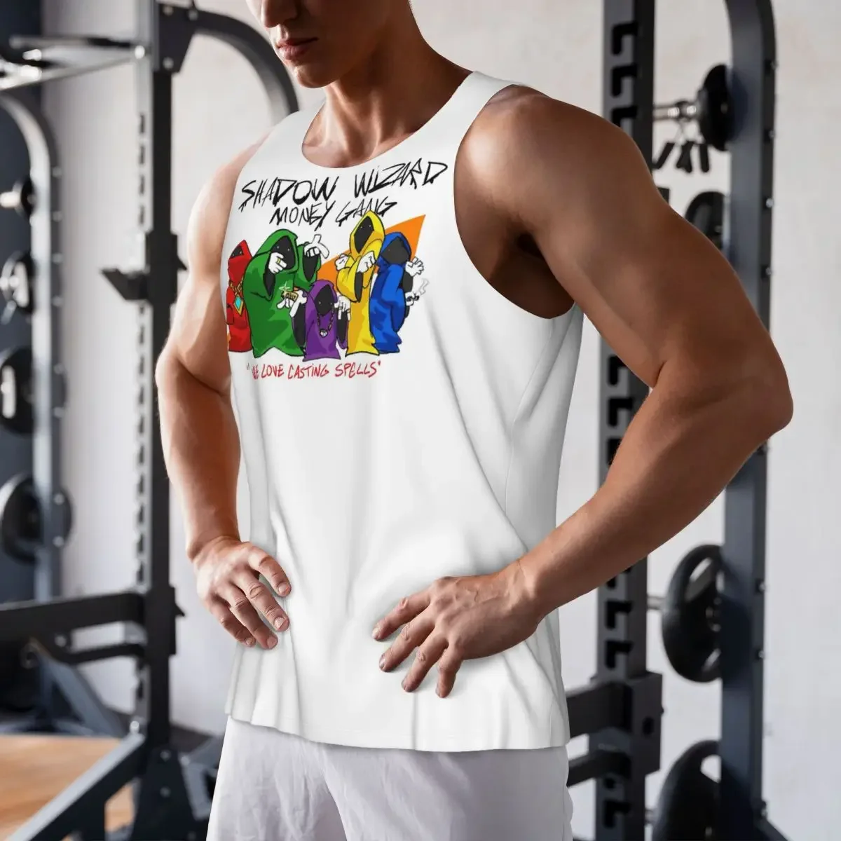 Quick Dry Shadow Wizard Money Gang We Love Casting Spells Gym Tank Muscle Sleeveless Shirt Bodybuilding Breathable Vest