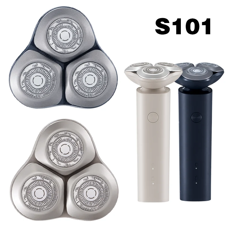 Adequado para xiaomi mijia s101 barbeadores elétricos substituir lâmina aparador de barba navalha cabeça de substituição de barbear de cabelo-azul/prata