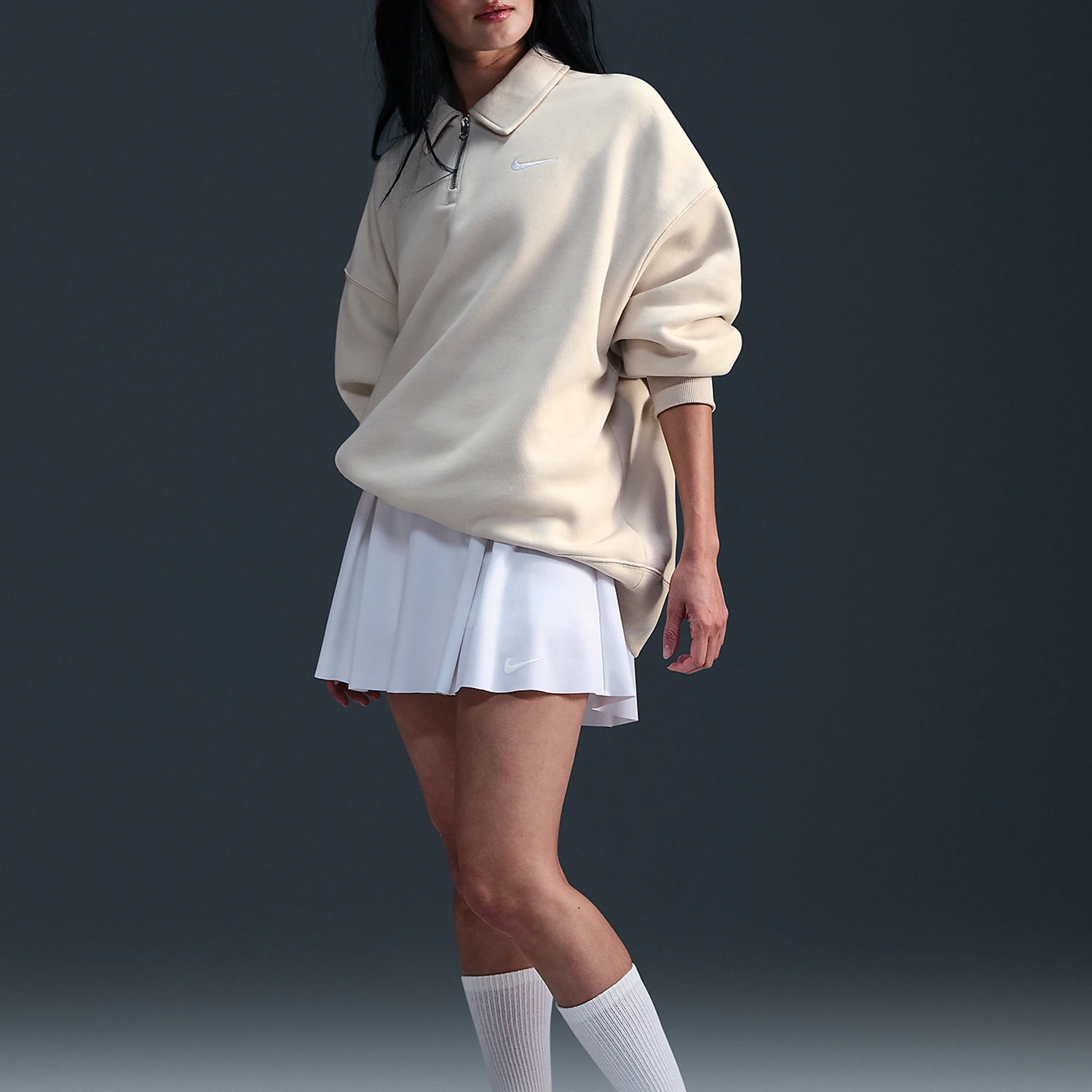 

Nike genuine New Women's Loose Fleece Sportswear Hoodie FZ3208-104