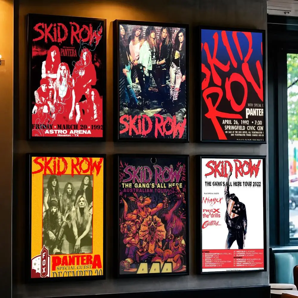band S-Skid Row-W Poster Removable Wall Sticker for Home Cafe Bar Office Interior Decor