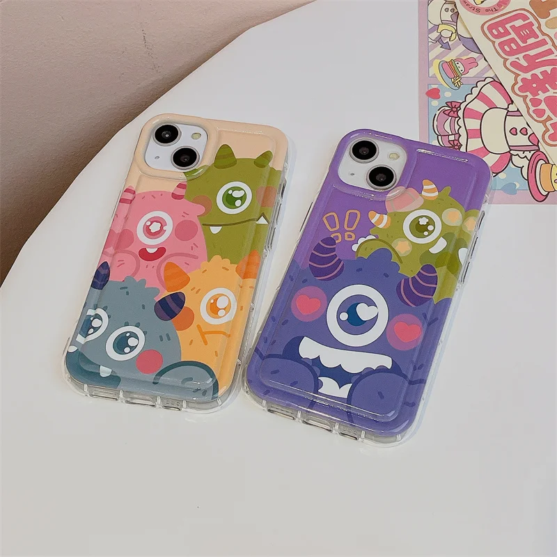 Cute Halloween One eyed Monster Phone Case For iPhone 14 13 12 11 Pro XS MAX XR 7 8 Plus Mini Silicone Cover Cases