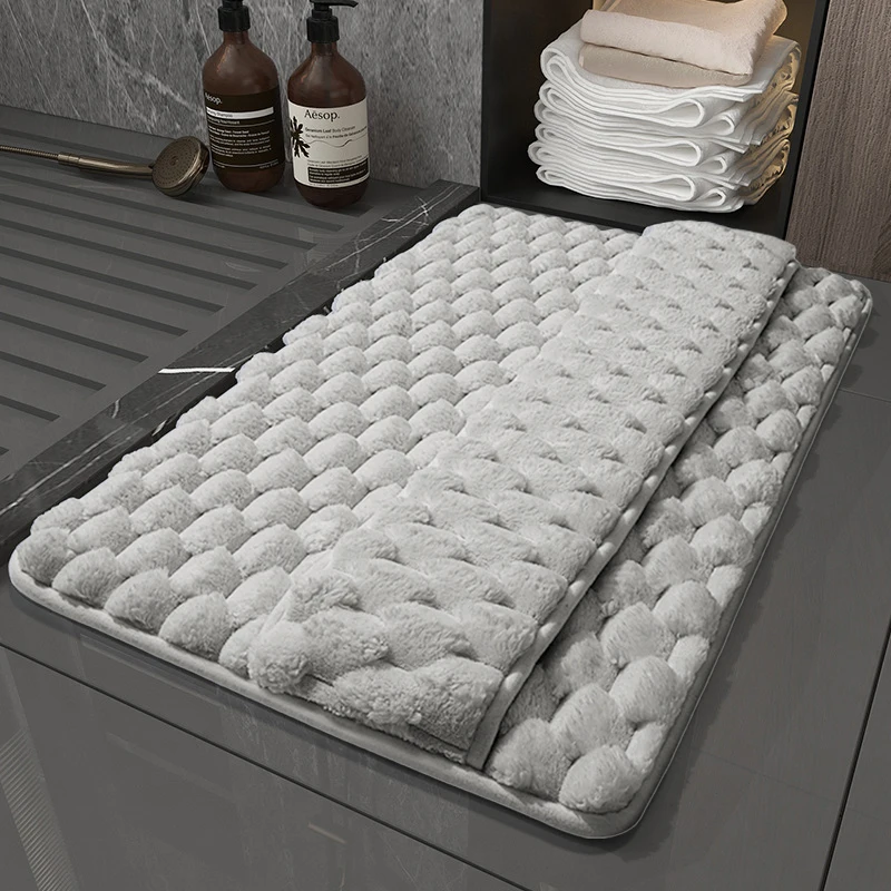Memory Foam Bathroom Mat Non-Slip Water Absorbent Floor Mat Bathroom Door Quick Drying Foot Pad Shower Room Carpet
