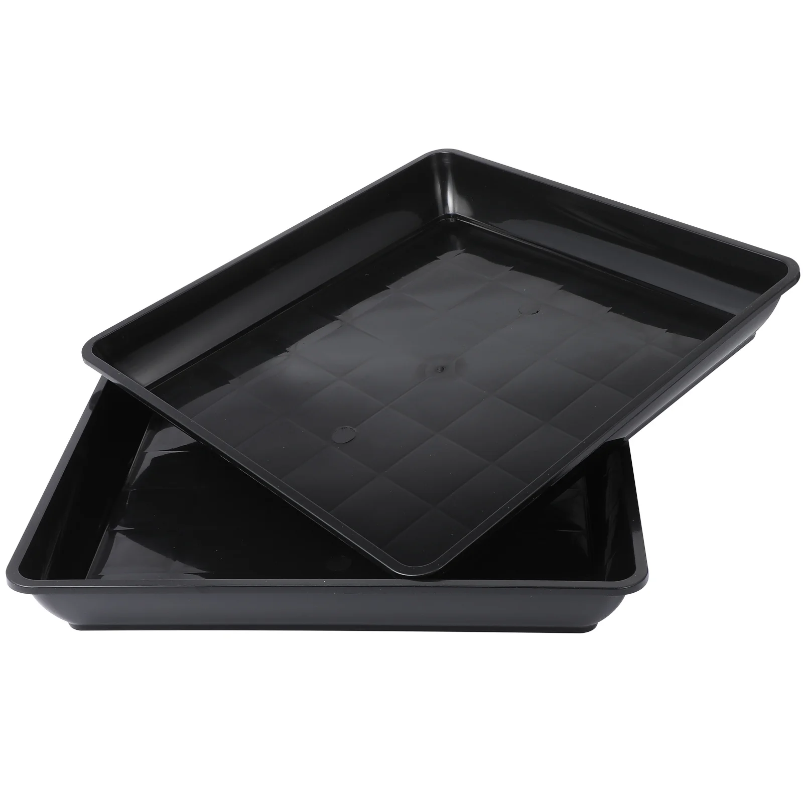 

2pcs Plastic Plant Saucers Square Flower Pot Trays Drip Catcher For Indoor Outdoor Use Planter Drainage Tray No Hole Design