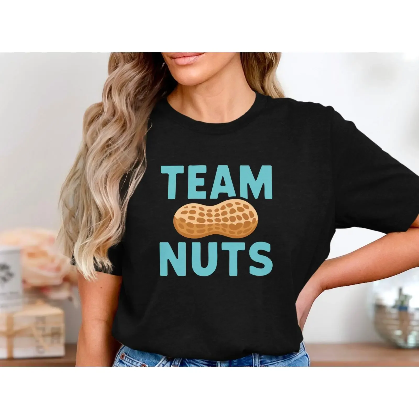 Team Nuts Gender Reveal T Shirt Funny Peanut Baby Announcement Pregnancy Shower  vintage Washed designer clothes Comfortable