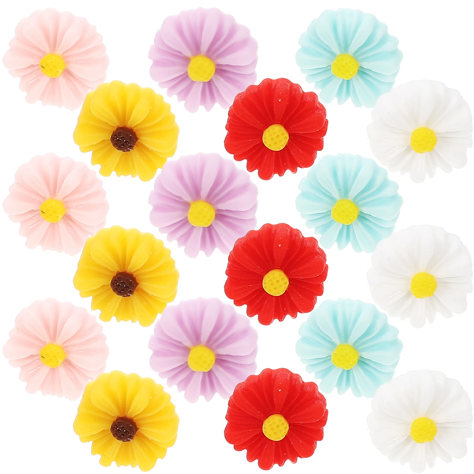 

30pcs Flower Shaped Pushpins Delicate Thumbtacks Multi- Accessories Compact Reusable Map Supplies Office Decorative