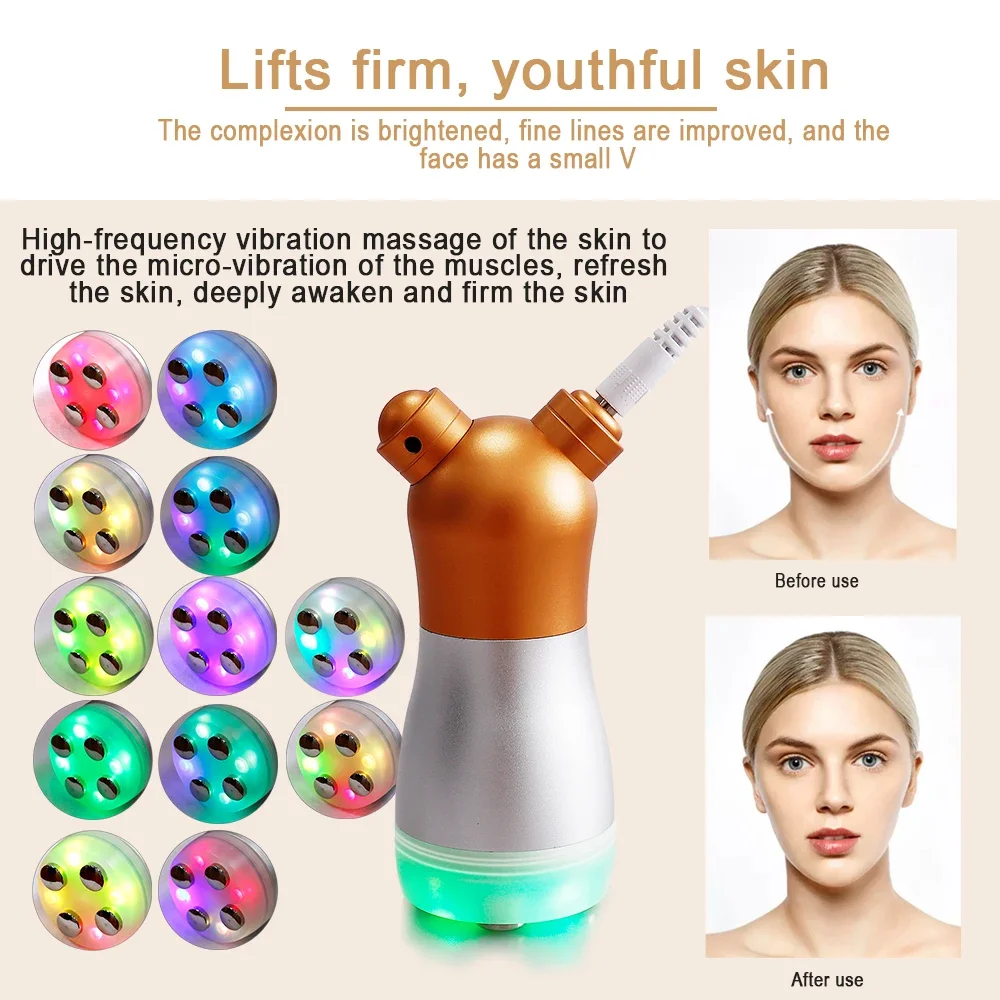 Facial Massager Skin Tightening Lifting Device RF Radio Frequency LED Photon Anti-Aging Portable Face Beauty Tool for Home Use