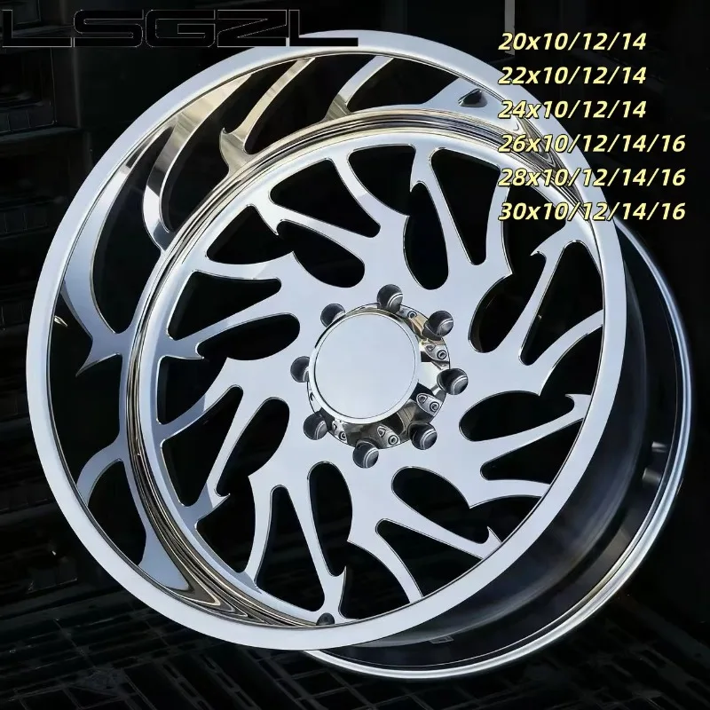 High-end customized deep concave forged alloy wheel hub, multi-inch single-piece sport rims, 5×3 PCD, gold polished finish
