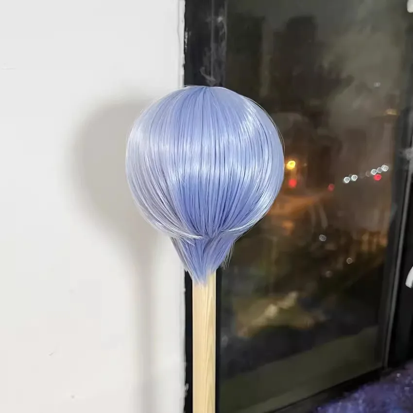 Heiße Anime Rolle cos handgemachte kurze blaue Styling Haare bjd Haar Perücke Spiel Cosplay Kn Geschenk