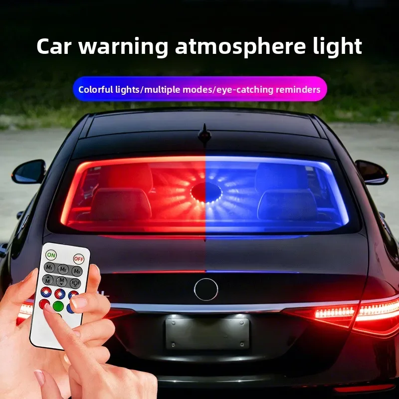 Car Windshield Ambient Light, Wireless Remote Control Multi‑Mode Color‑Changing LED Strobe Warning Light