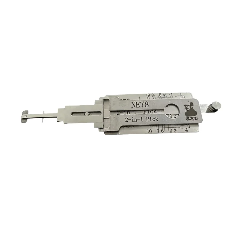Lishi NE78 2-in-1 Lock Pick Decoder Ignition Car door open for Peugeot and Citroen Models Vertical milling