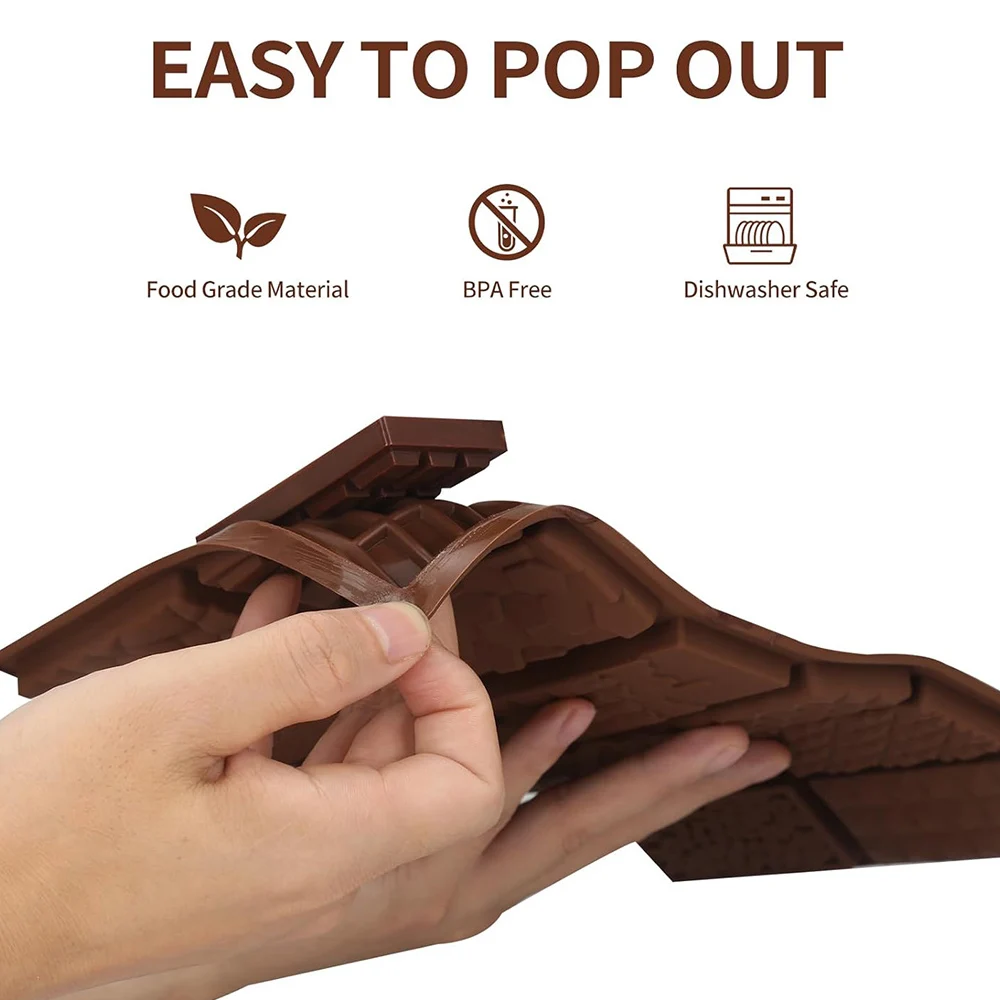 Moldes para barras de chocolate, moldes profundos de silicona para barra de chocolate, pistacho, Dubai, caramelo, leche, chocolate, barra rellena