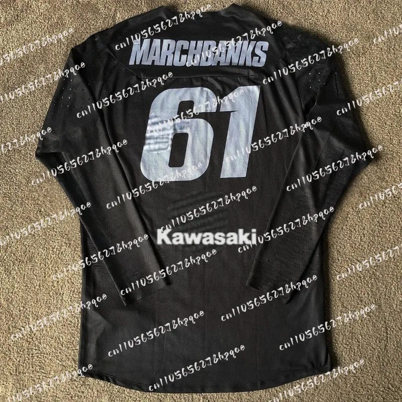 

KAWASAKI MARCHBANKS #61 Retro Motocross Racing Jersery 2025 Men's Breathable Quick Drying Fashionable Casual Sports Long Sleeve
