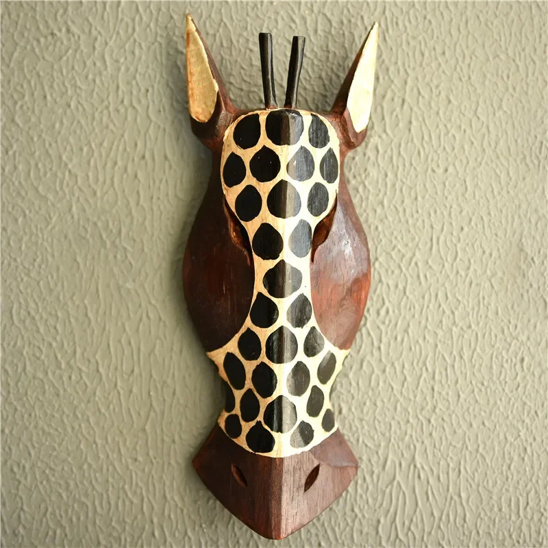Bali Style Bar Wall Decoration Porch Corridor Decorative Painting Creative Homestay Solid Wood Carved Wall Pendant