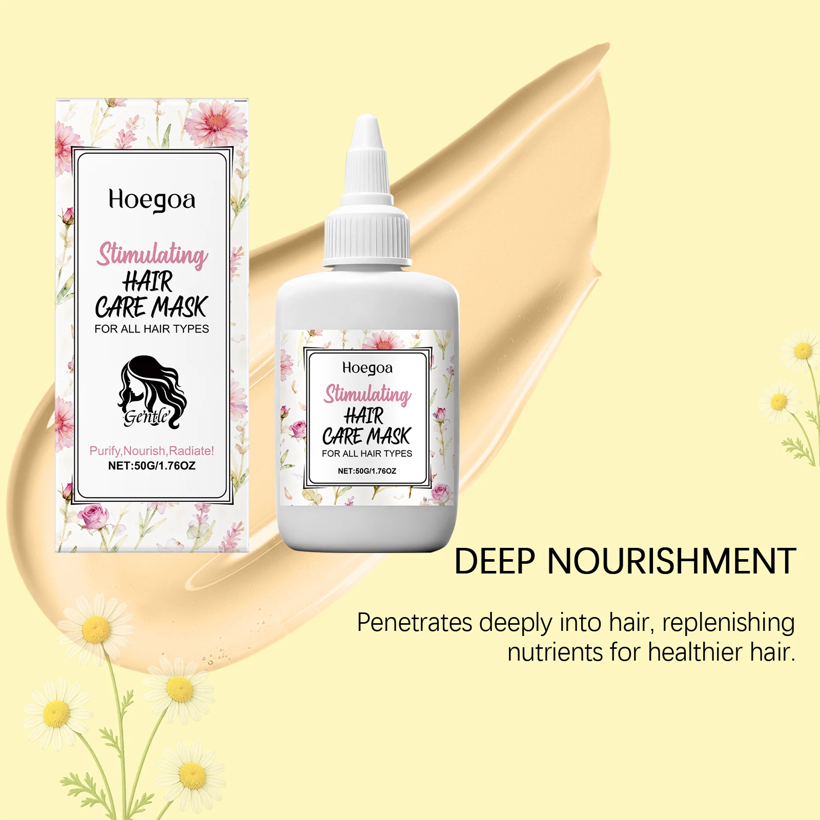 قناع الشعر البابونج لإصلاح تلف الشعر يقلل من تساقط الشعر ومضاد للكسر ومجعد وترطيب وتنعيم علاج الشعر اللامع