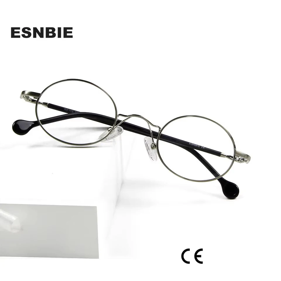 Small Round Glasses Vintage Metal Oval Gold Black Eyeglasses Frame Women Men Full Rim Spectacles For Prescription Glasses