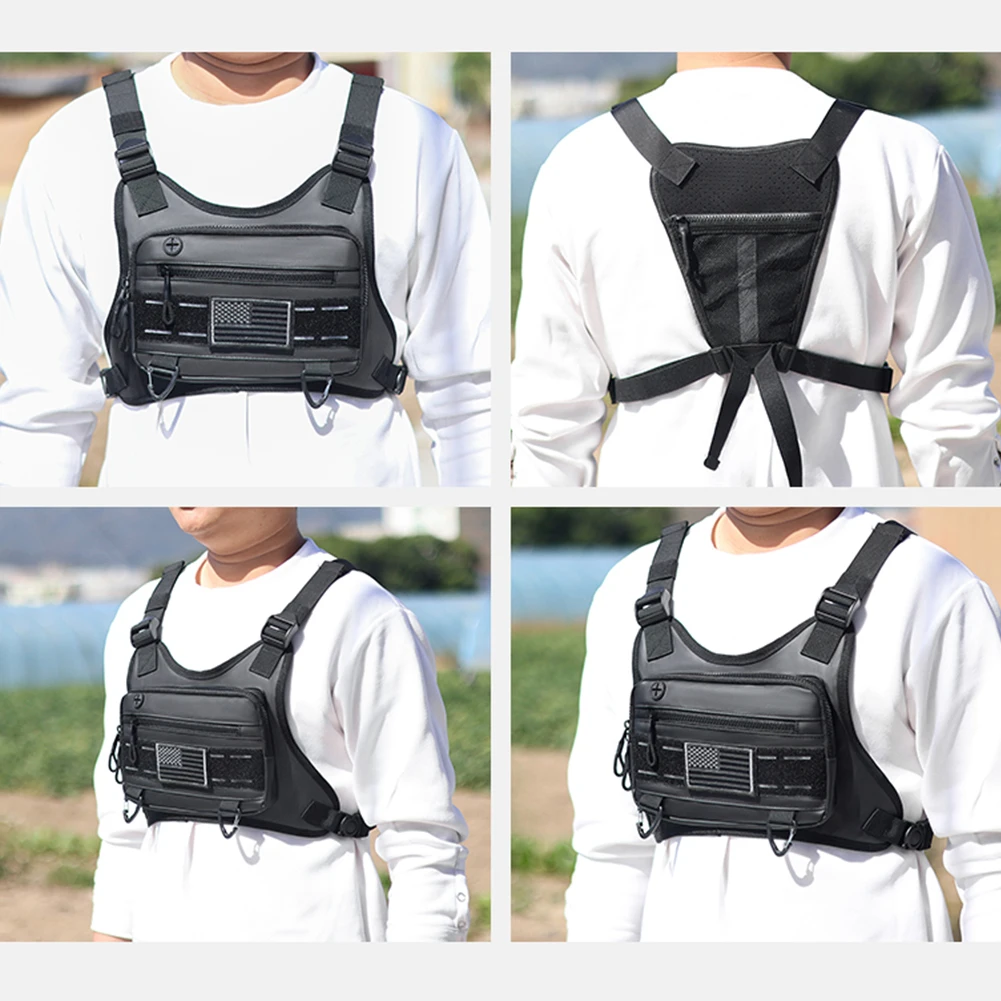 Sports Chest Bag Lightweight Front Chest Pack Running Vest Bag Hip Hop Unisex Streetwear Bag Waist Pack With Extra Storage 가방