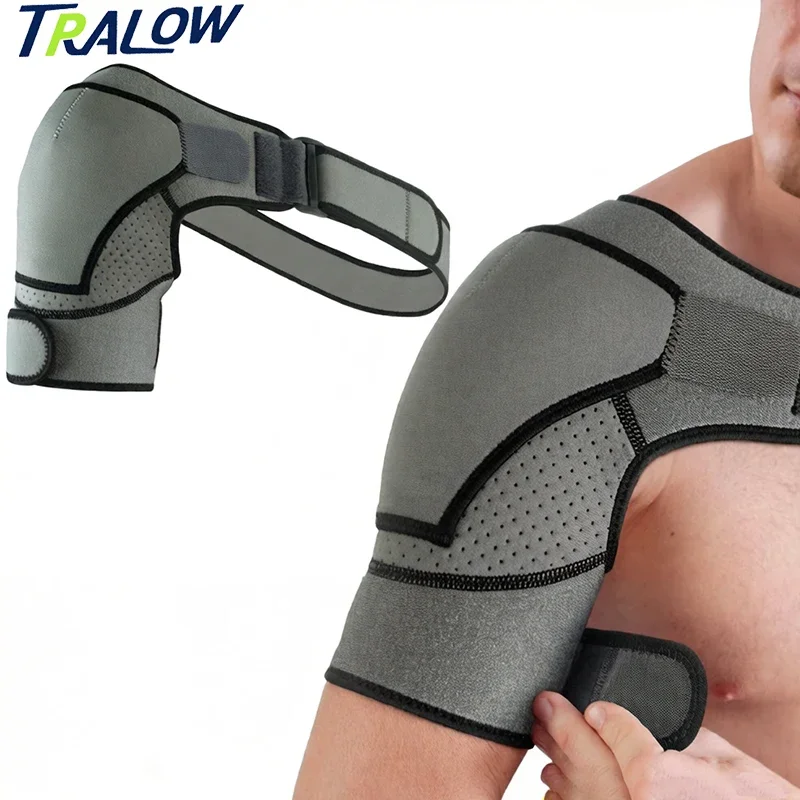 TRALOW Adjustable Shoulder Support Brace Rotator Cuff Arm Sling Compression Sleeve for Left Right Arm Injury Pain Relief