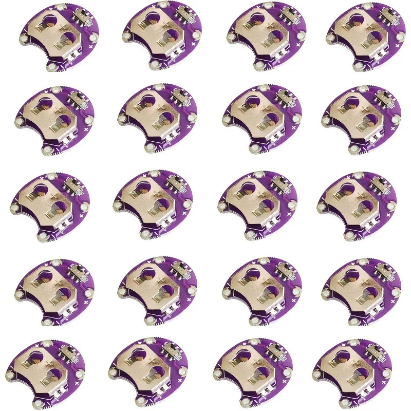5-20PCS Lilypad Coin Cell Battery Holder CR2032 with Small Toggle Switches Battery Mount Module Without Battery for Arduino