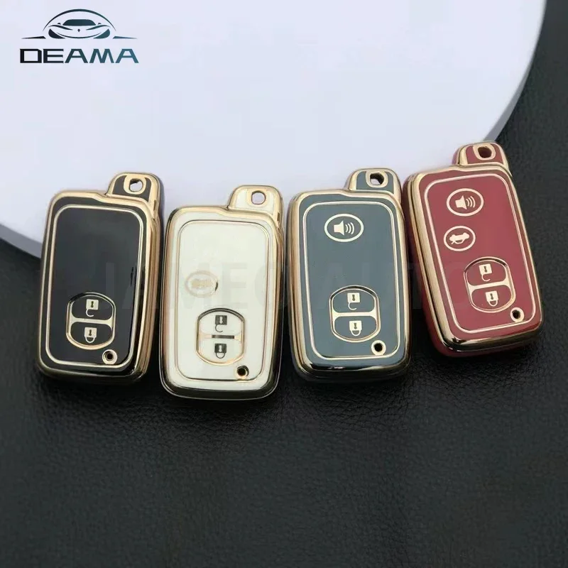 For Toyota Prius 30 Alpha Aqua Land Cruiser Auris for Lexus LC 200 Key Cover Holder 2 3 4 Button Car Key Case Remote 2012 - 2014