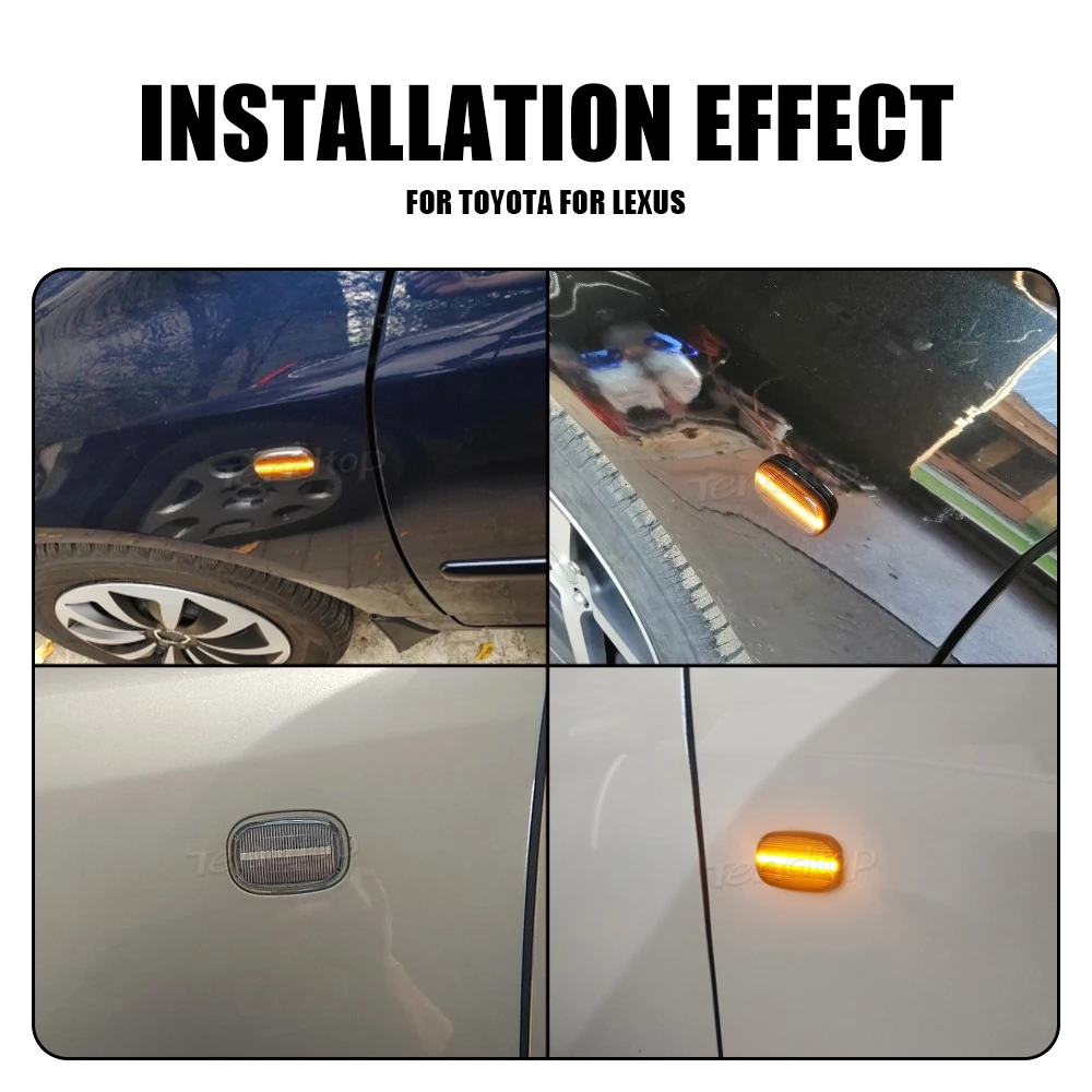 Dynamic Blinker LED Turn Signal Lights Side Marker Indicator Lamp Scroll Repeater For Toyota Corolla Camry Avensis Celica RAV4 - view 6