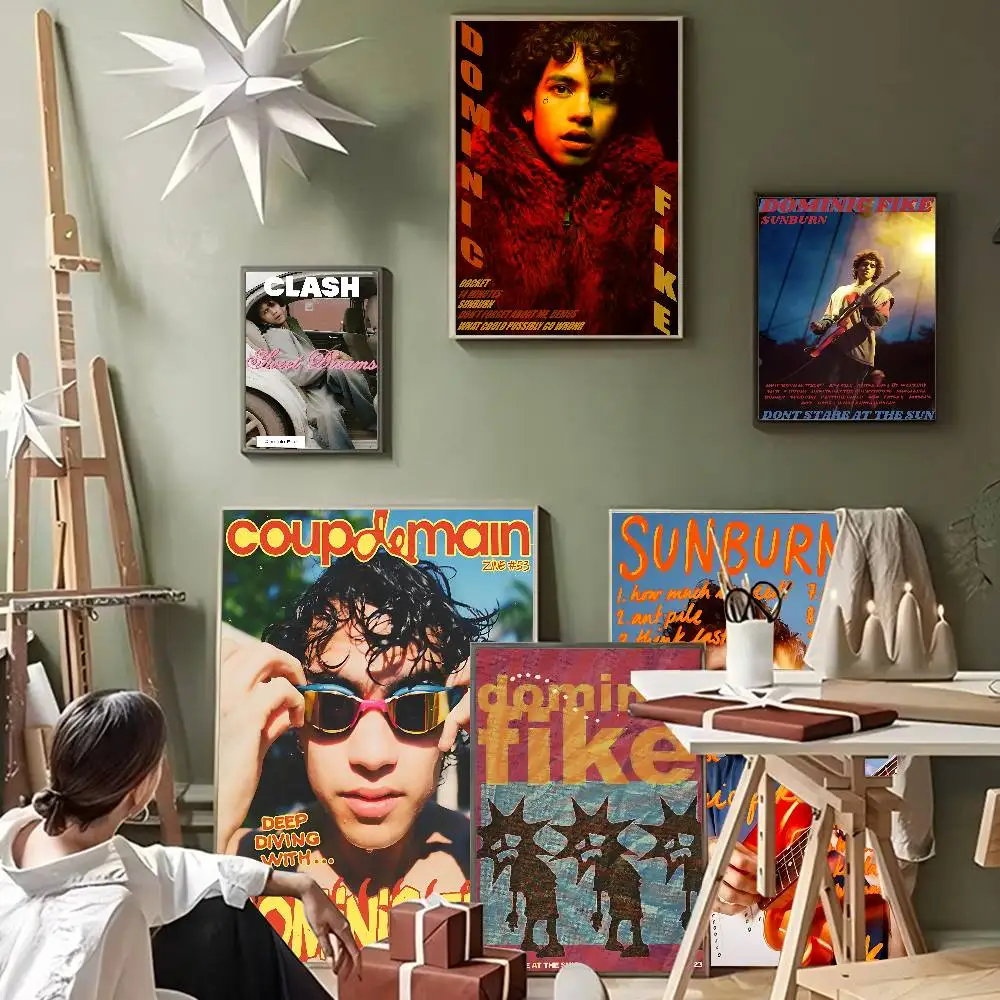 Pop Singer Dominic Fike Anime Posters Sticky Decoracion Painting Wall Art White Kraft Paper Wall Decor