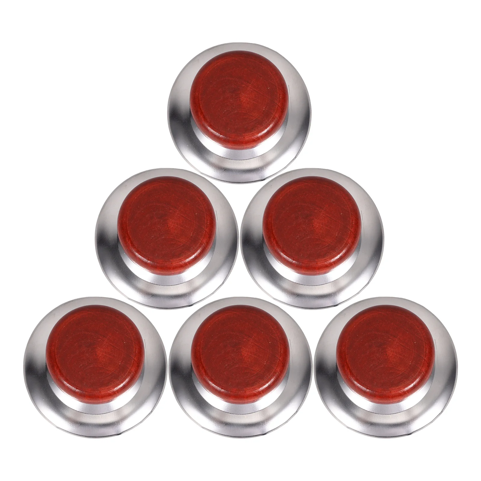 

6Pcs Universal Pan Lid Knobs Stainless Steel Wood Household Utensils for Kitchen Sturdy Wear-Resistant Practical