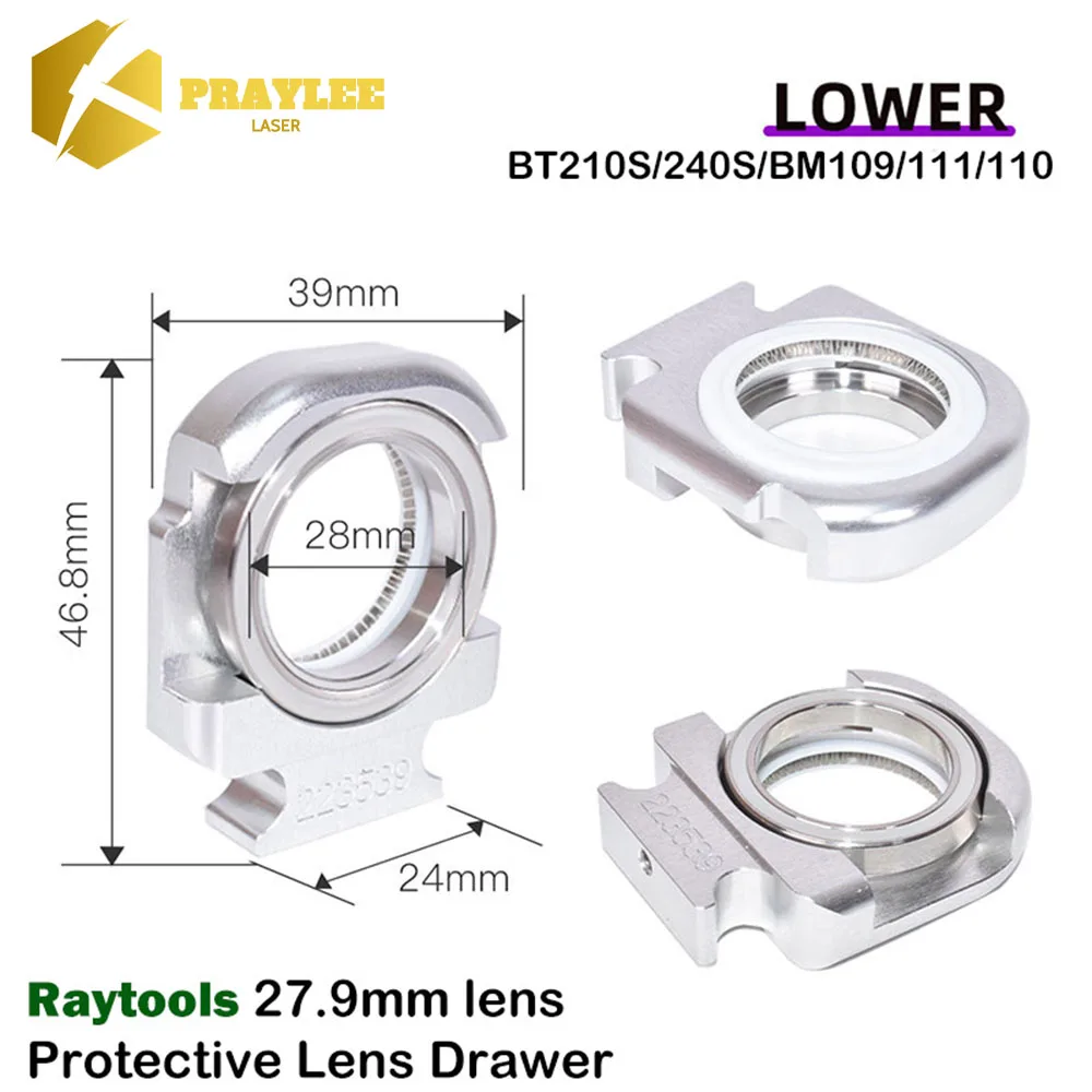 Praylee original ray tools lasers chutz fenster basis sitz für t240s/bm109/bm111 faser schneidkopf linsen sitz glas halter