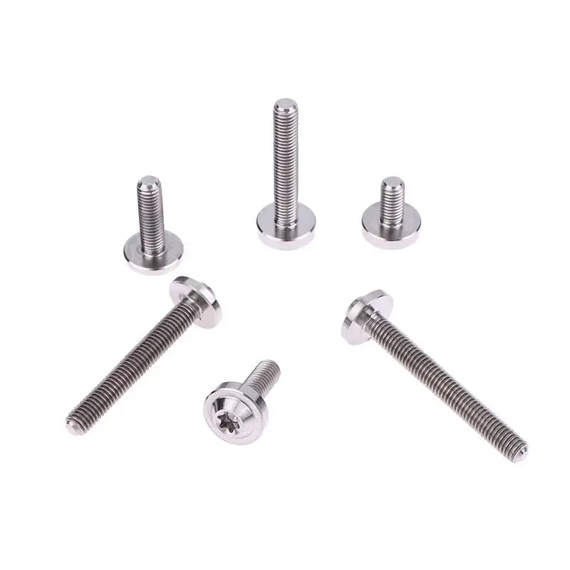 M5 سبائك التيتانيوم TC4 فراشة Bhaped الصحن الطائر دراجة نارية قذيفة تعديل مع مسامير الزخرفية وزهر البرقوق في الداخل