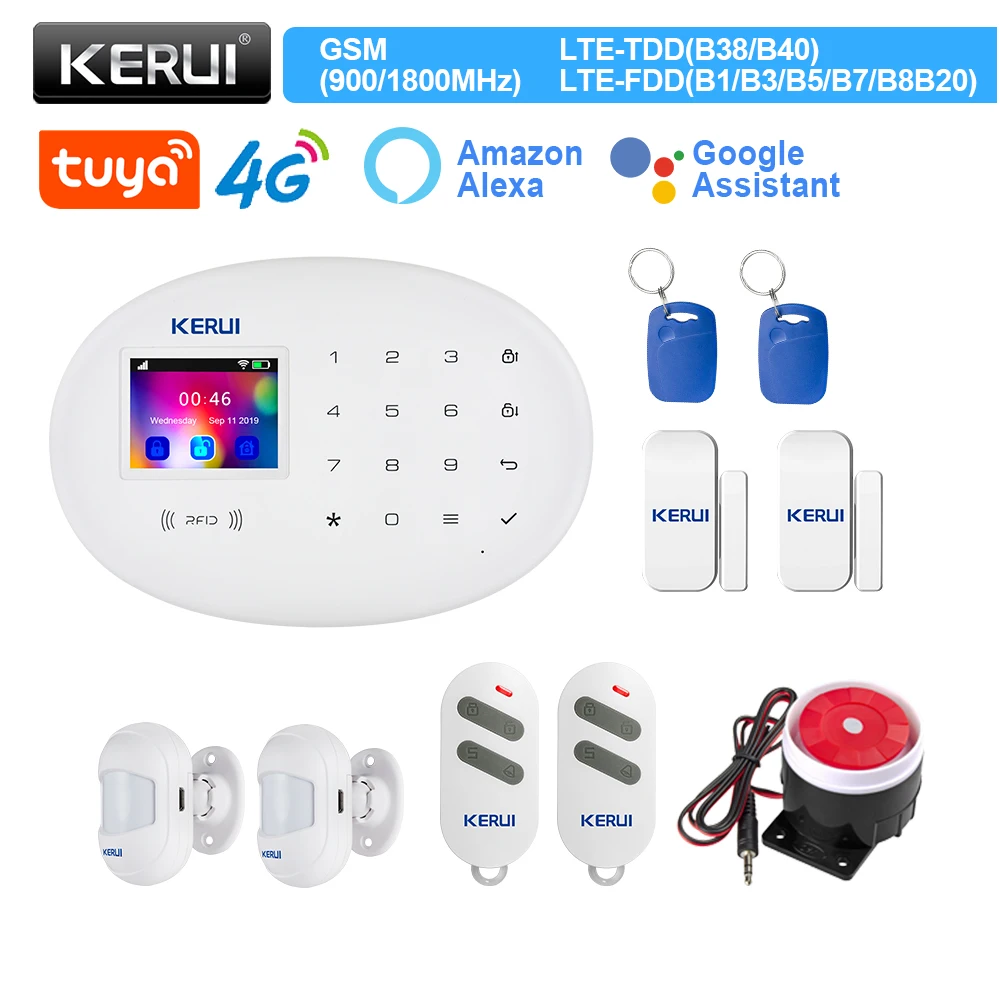 sistema de alarme home security 4g wi fi gsm protecao inteligente home vibration home automation kerui w204 01