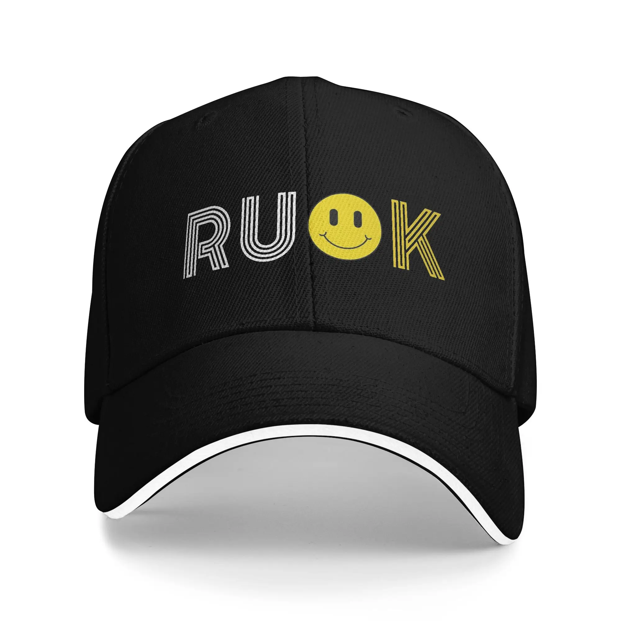 R U OK How Are You Friends Sandwich Caps Men Women Fitted Baseball Caps Funny Message Adjustable Fishing All seasons Hat Adult