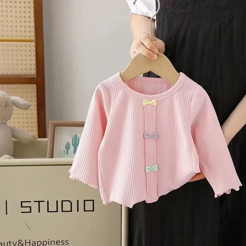 Mädchen Herbst Blumen-Unterziehshirt Mädchen Flügelärmel T-Shirt Kleines Mädchen Trendiges Netz-Rot Baby Kinder Unterziehshirt Süße Oberteile – Detail 2