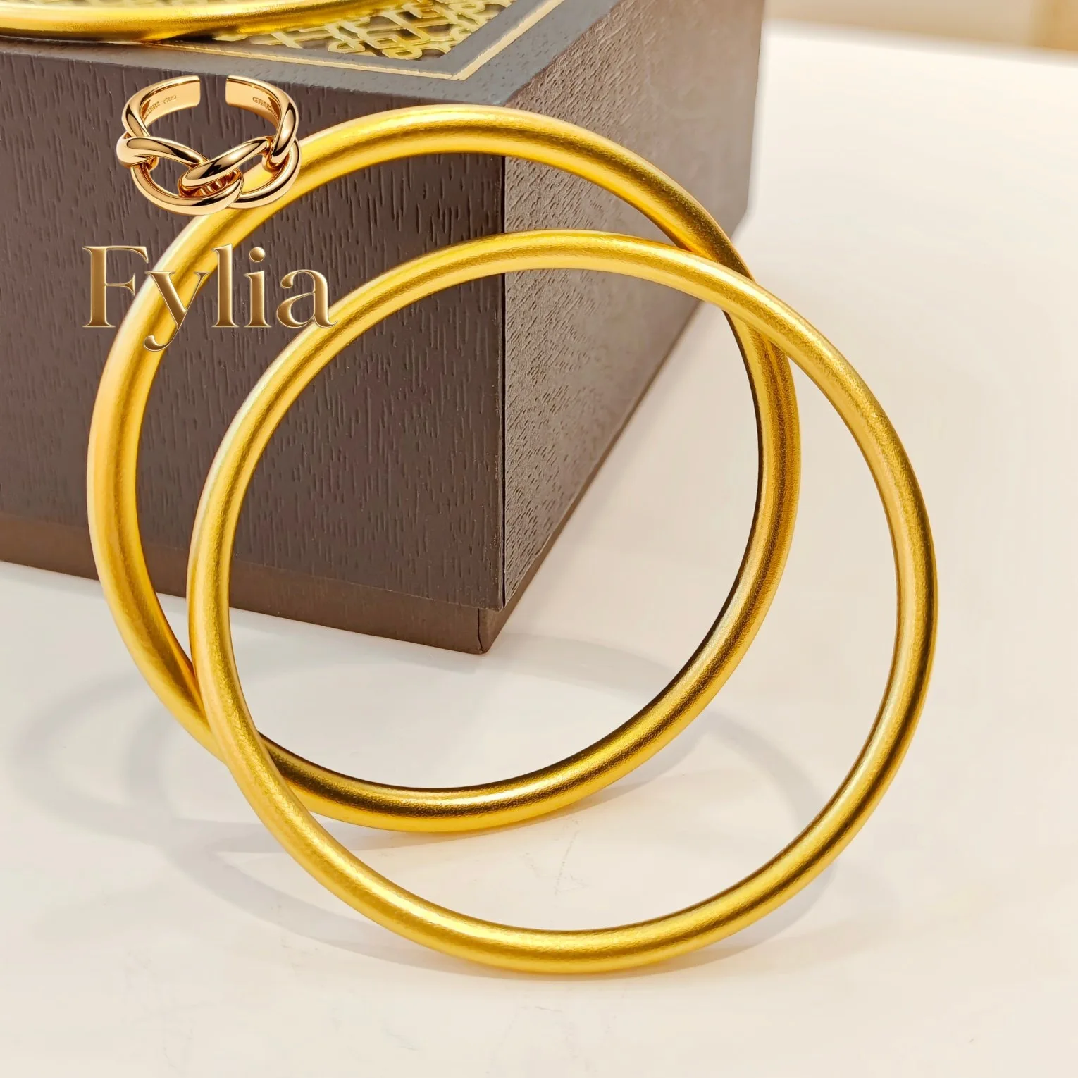 Fylia Jewelry   Luxury 24K 9999 Pure Gold real gold Women's Bracelet Ancient Legacy Bracelet Solid Bracelet