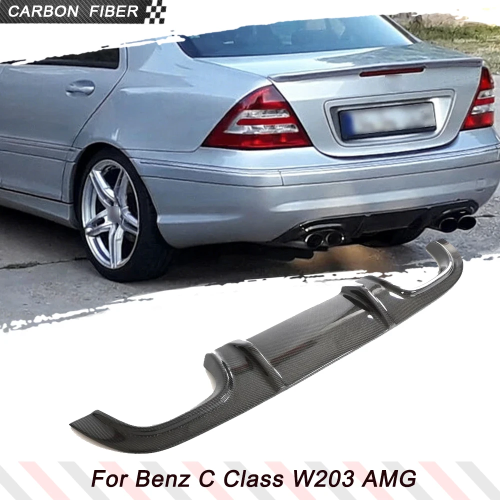 

Диффузор заднего бампера автомобиля из углеродного волокна для Mercedes Benz C Class W203 C55 C32 2005-2007, гоночный спойлер, комплекты кузова, задний фартук для губ