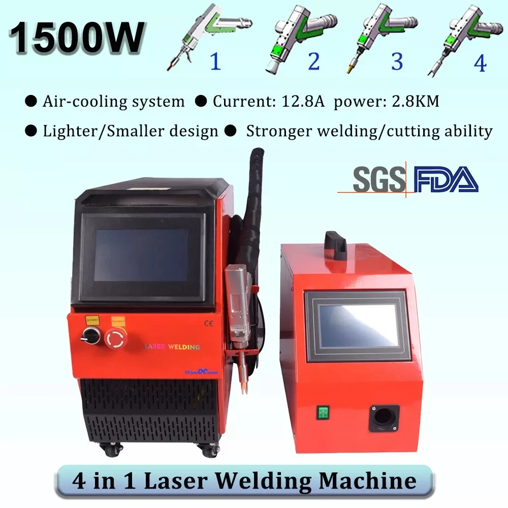 

New 3-in-1 Handheld 1500W 1800W Laser Welder Machine With Air Cooling Laser Source Gear Core Component Metal Welding
