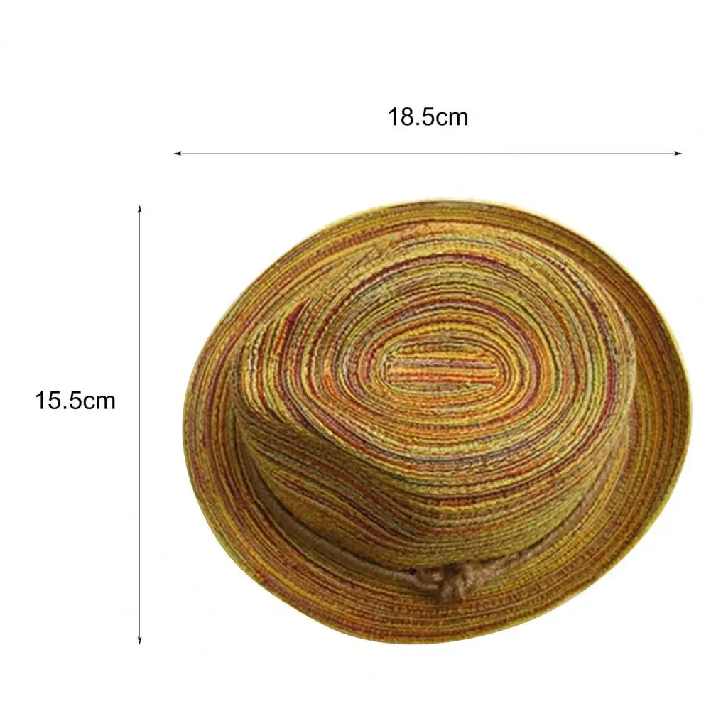 

Шляпа женская Соломенная в богемном стиле, складная пляжная шапка от солнца, в полоску, с плетеной веревкой, ручной работы