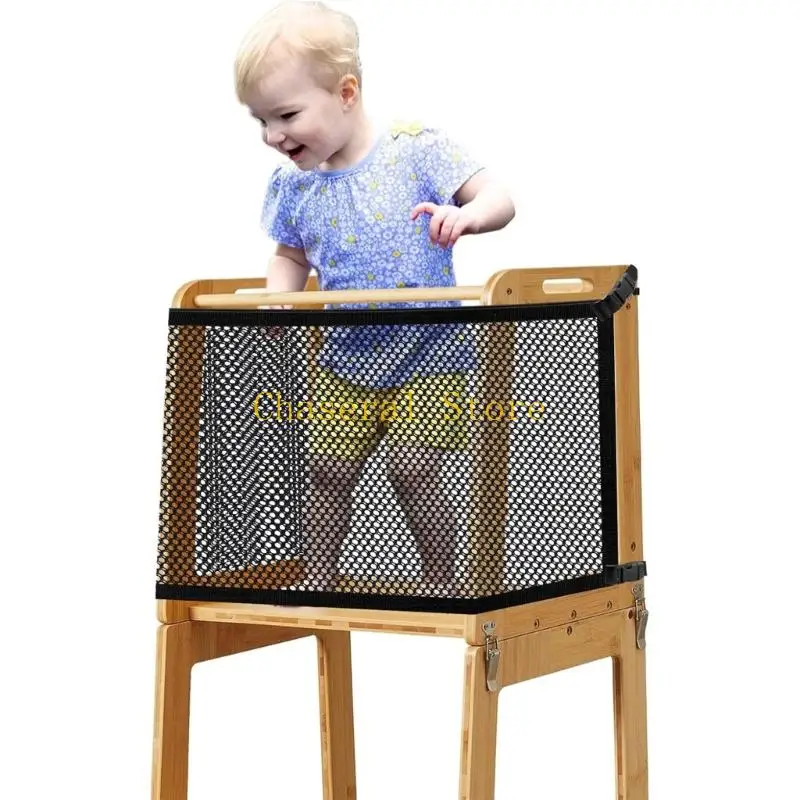

E7CE Play Space Safety Net Toddler Standing Tower Net Dense Mesh Protections Double-Layer Netting Guard 4-Sided Protections