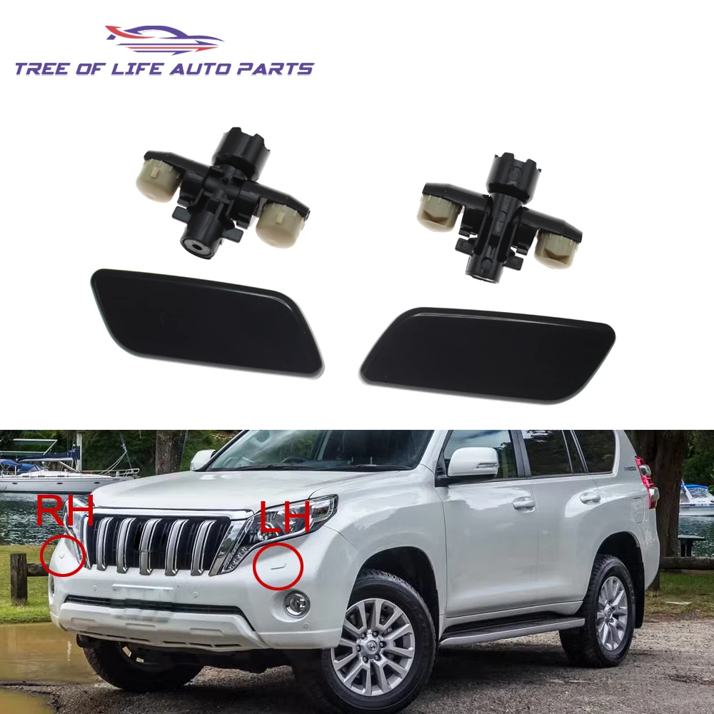 Front Bumper Headlight Washer Nozzle Cover Cap For Toyota LandCruiser Prado 150 Series 2014 2015 2016 85045-60090 85044-60180