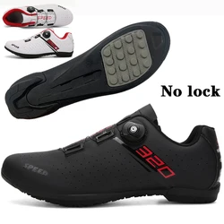 Professional Cycling Shoes Rubber Outsole Knob Buckle Shoes MTB Women Lockless Indoor Cycling Men Cross-Country Cycling Shoes